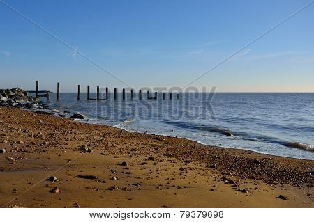 Essex Beach with blue sky