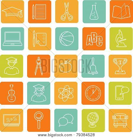 Flat education icons