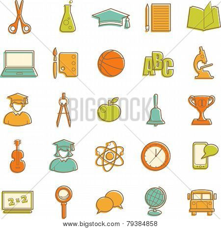 Flat education icons
