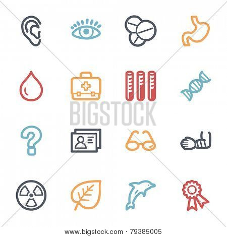 Medicine web icons set