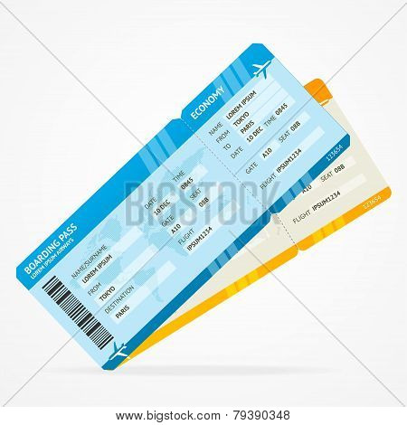 Vector Modern Airline boarding pass tickets