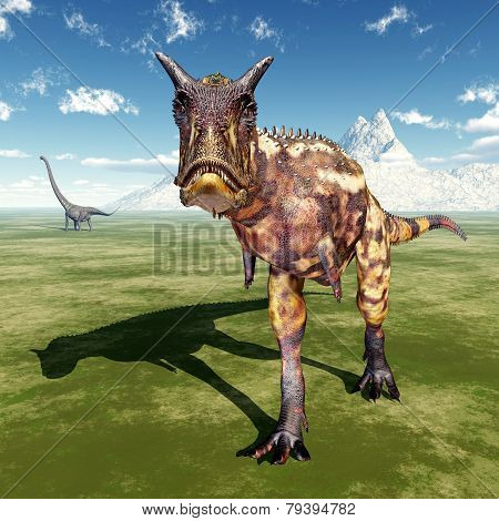 Carnotaurus and Mamenchisaurus