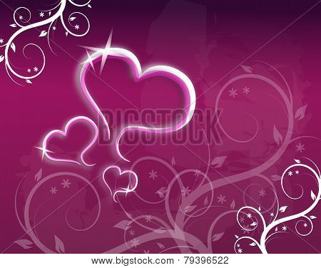Hearts On Background