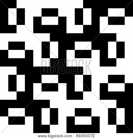 Seamless Square Pattern. Abstract Black and White Background. Vector Regular Texture
