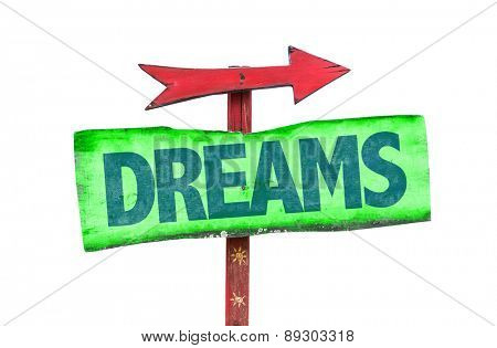 Dreams sign isolated on white