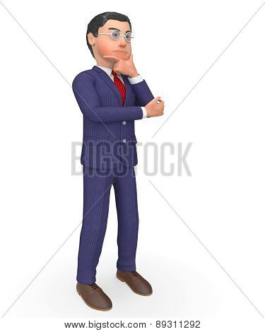 Businessman Thinking Means Biz Concept And Commercial