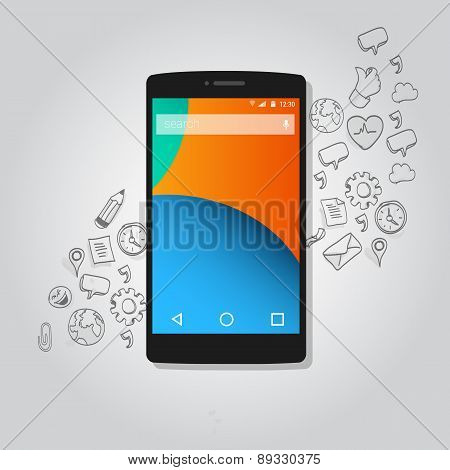 smart phone function icon concept vector