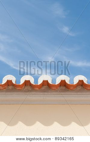 View Of Roof Eaves With Tiles & Sky