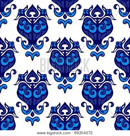 Damask flower flourish pattern