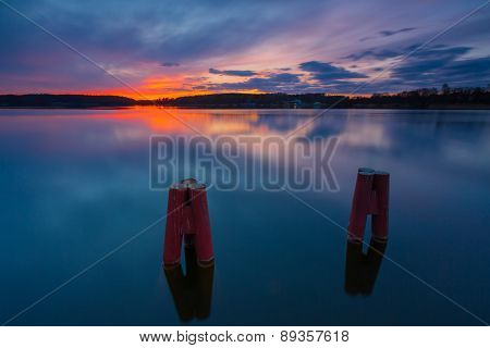 Colorful Sunset Over Lake