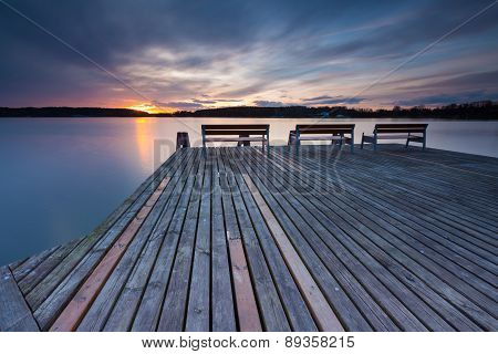 Colorful Sunset Over Lake