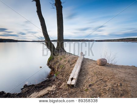 Long Exposure Photo Of Lake Shore