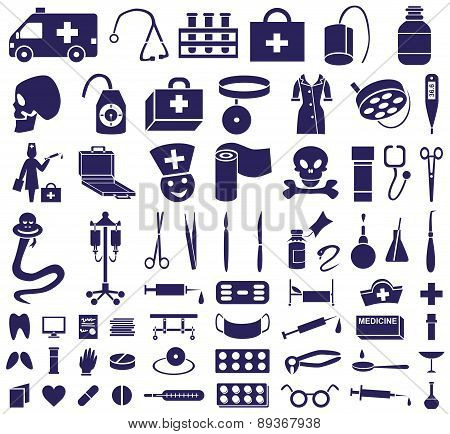 Medicine Icons On White