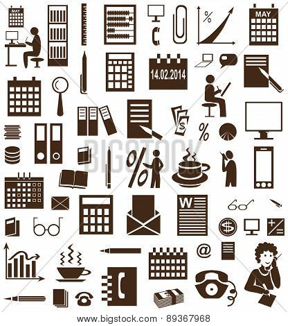 Secretary And Accountant Icons On White