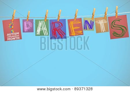 Autism awareness month against digitally generated grey background