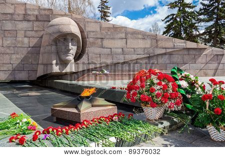 The Eternal Flame At The Memorial Complex In Samara, Russia