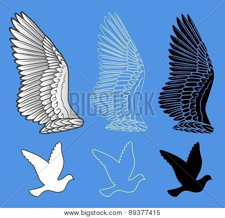Dove Bird Wings Set