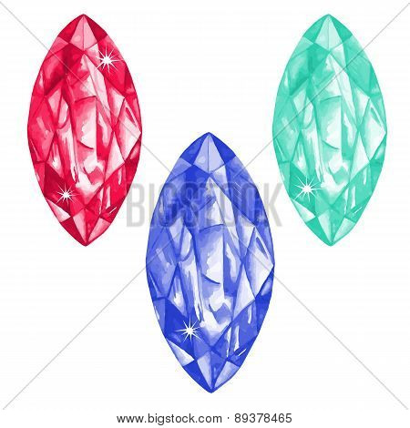 Marquis Cut Watercolour Gems Set