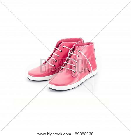 Women's Leather Glossy Pink
