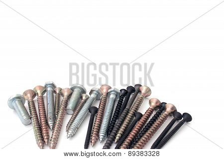S Screw And Bolts On A White Background Isolated