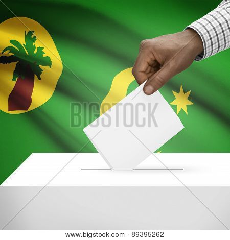 Ballot Box With National Flag On Background - Cocos Or Keeling Islands