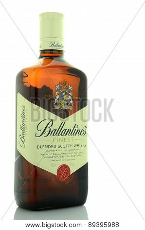 Ballantines whisky isolated on white background