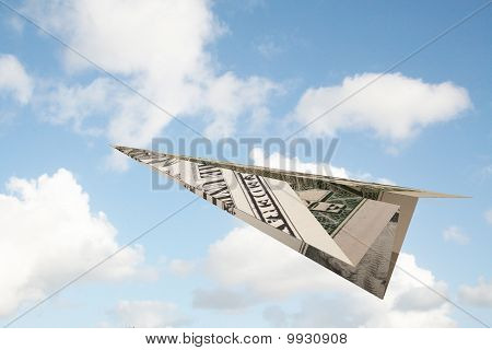 aereo di carta dollar bill resi illustrazione