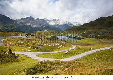 Summer Landscape  From Obertauern Ski Resort In Austria