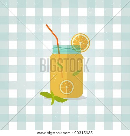 Minimalist lemonade icon in flat style.