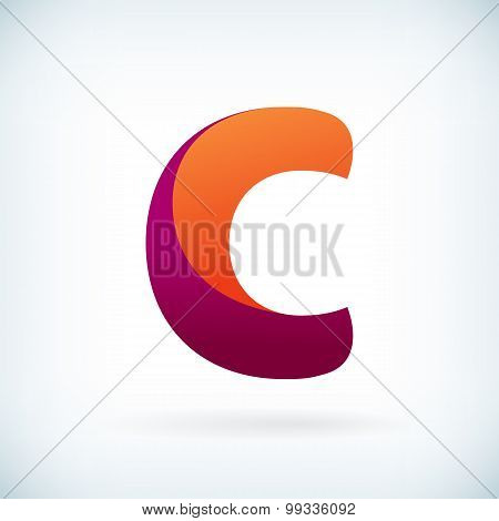 Modern Twisted Letter C