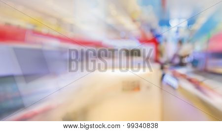 Blur Image Of Eletronic Department Store For Background Usage