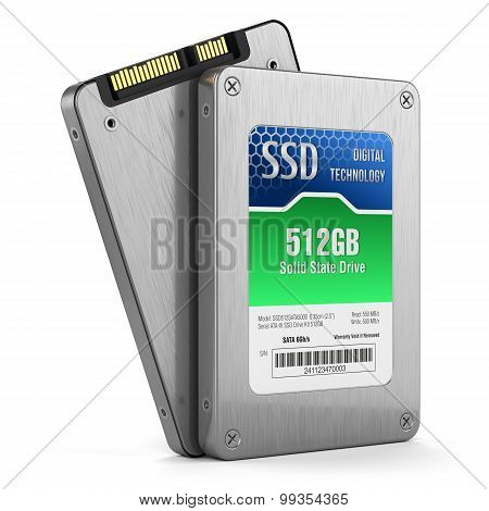 Ssd Drive, State Solid Drives Isolated On White Background 3D