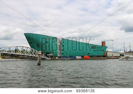 The Nemo Museum,the Largest Science Childrens Museum And Center Of Tourism In Amsterdam.