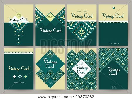Set of creative vintage card templates . Best creative hand made design for poster, placard, brochur