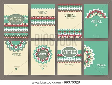 Set of creative vintage card templates . Best creative hand made design for poster, placard, brochur