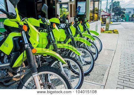 Police Motorcycles In Manizales, Colombia