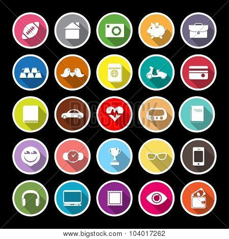 Personal Data Flat Icons With Long Shadow