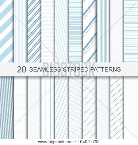 Set of vector seamless striped patterns