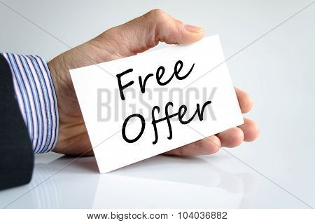 Free Offer Text Concept