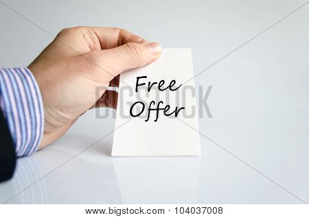 Free Offer Text Concept
