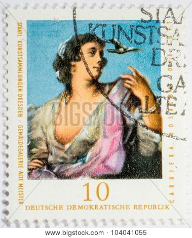 Gdr - Circa 1976: A Stamp Printed In Gdr Shows A Staatliche Kunstsammlungen Dresden, Old Masters Pic