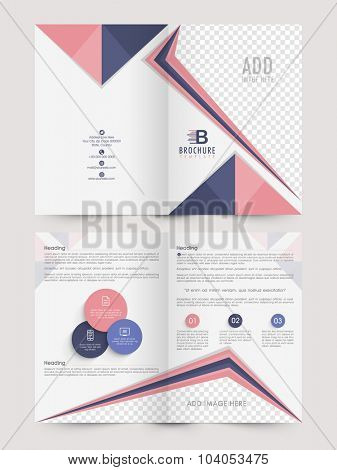 Front and inner presentation of Two page Business Brochure, Flyer, Banner or Template with space for your images.