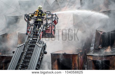 Fireman On Ladder