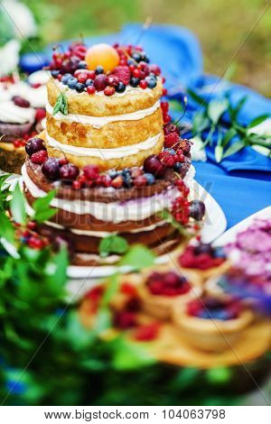 naked wedding cake