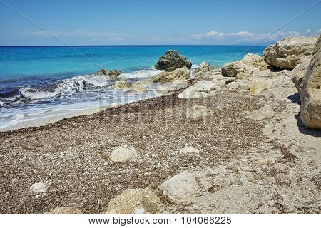 Blue Waters of Megali Petra Beach, Lefkada