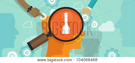 positioning in consumer customer mind marketing market strategy concept position human head chess