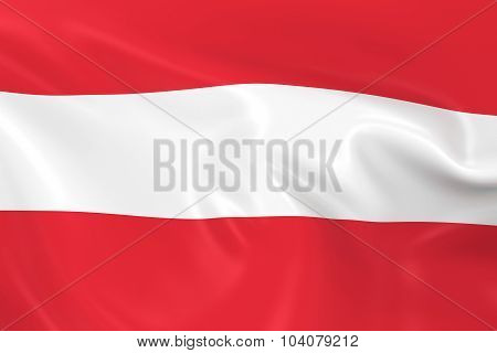 Waving Flag Of Austria - 3D Render Of The Austrian Flag With Silky Texture