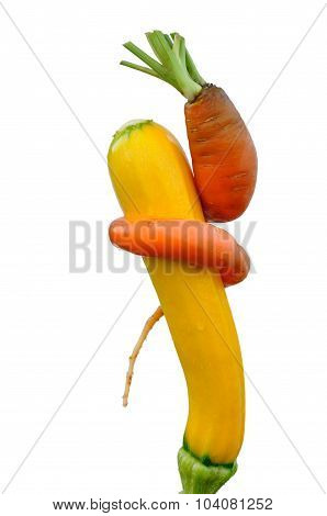 Carrots and zucchini.