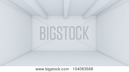 Perspective empty white room. 3d render
