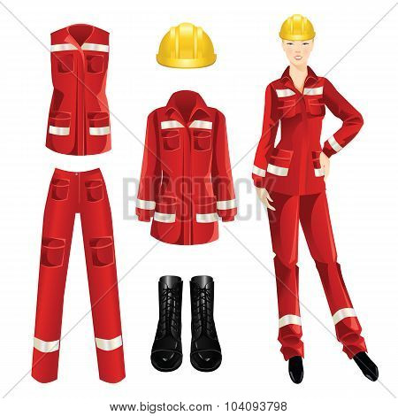 Woman worker and protective wear